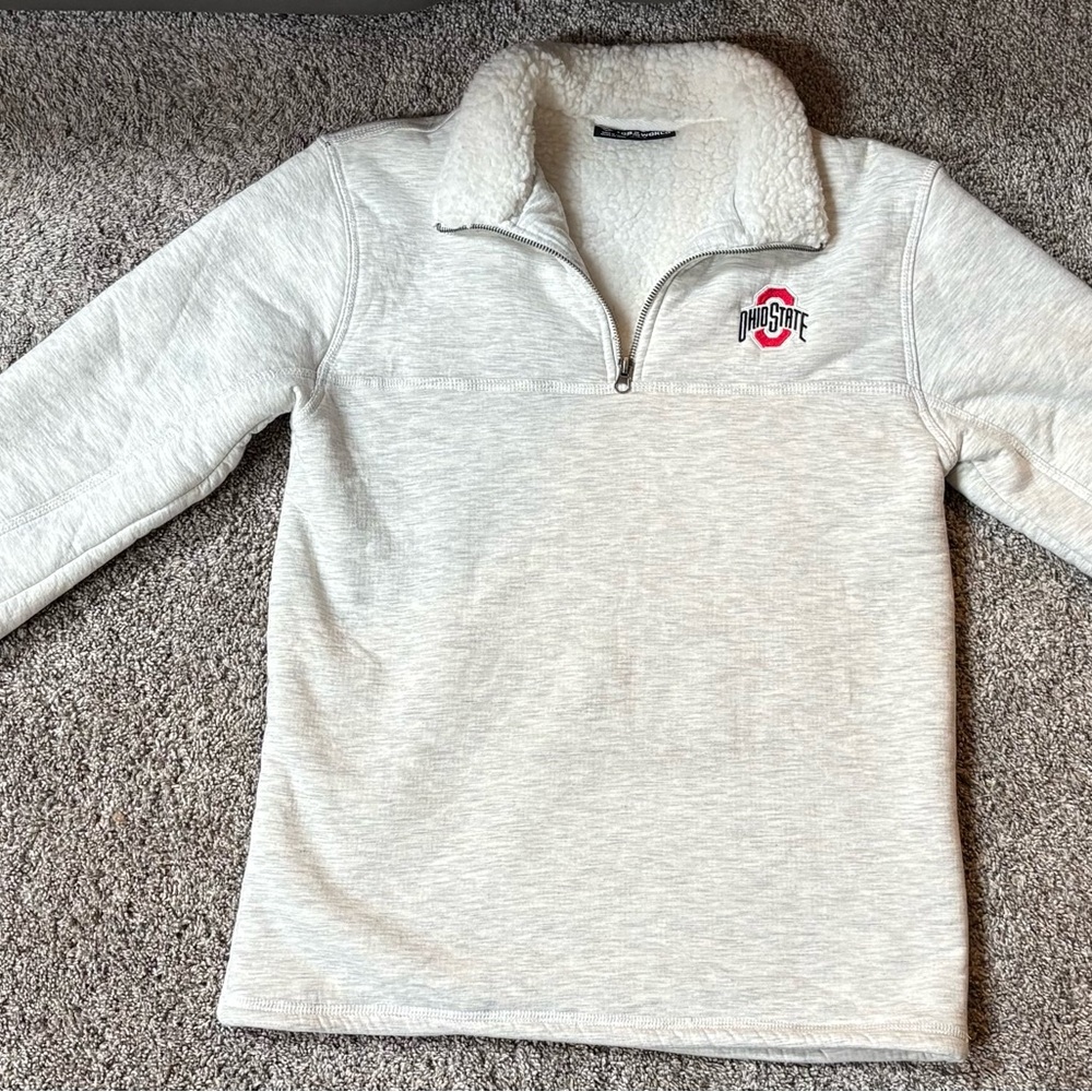 Top of the World Ohio State White Quarter-Zip Pullover